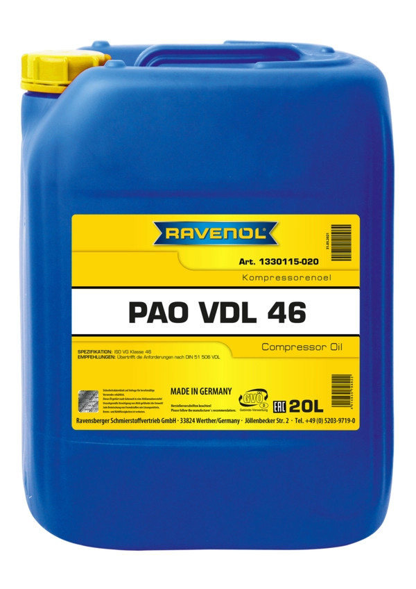 RAVENOL Kompressorenoel PAO VDL 46 20 St