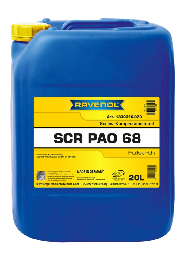 RAVENOL SCR PAO 68 Screw Kompressorenoel 20 St