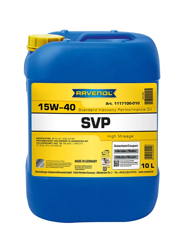 RAVENOL SVP Stand. Viscos. Perform. Oil SAE 15W-40 10 L