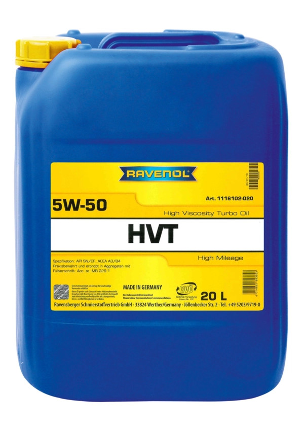 RAVENOL HVT High Viscosity Turbo Oil SAE 5W-50 20 L