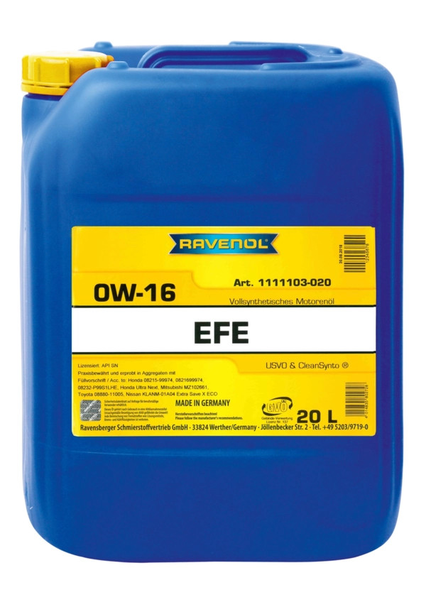 RAVENOL EFE Extra Fuel Economy SAE 0W-16 20 L