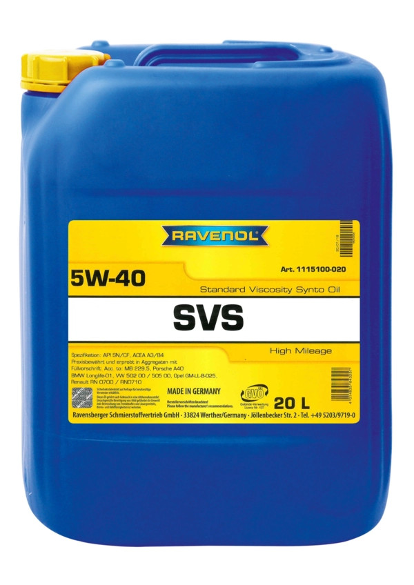 RAVENOL SVS Standard Viscosity Synto Oil SAE 5W-40 20 L