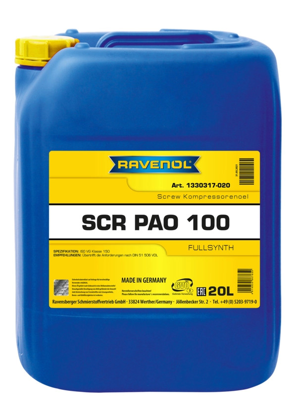 RAVENOL SCR PAO 100 Screw Kompressorenoel 20 St