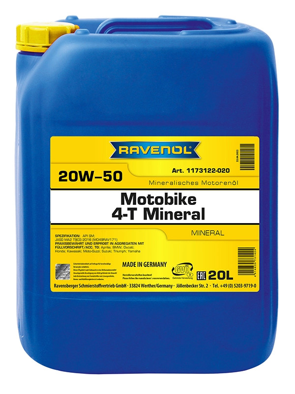 RAVENOL Motobike 4-T Mineral SAE 20W-50 20 L