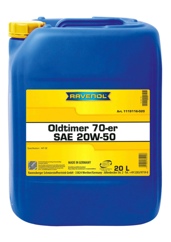 RAVENOL Oldtimer 70-er SAE 20W-50 API SE 20 L