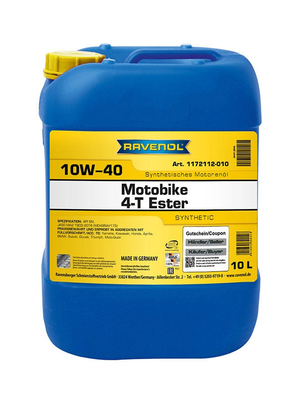 RAVENOL Motobike 4-T Ester SAE 10W-40 10 L