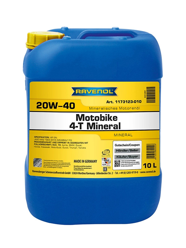 RAVENOL Motobike 4-T Mineral SAE 20W-40 10 L