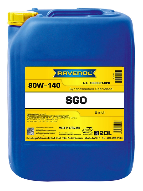 RAVENOL Getriebeoel SGO SAE 80W-140 GL-5 20 L
