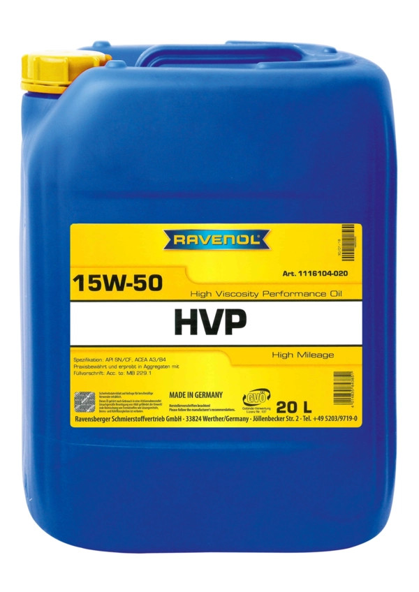 RAVENOL HVP High Viscosity Perform. Oil SAE 15W-50 20 L