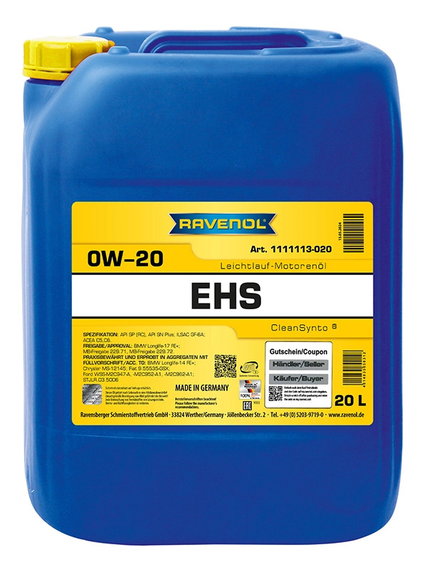 RAVENOL EHS SAE 0W-20 20 L