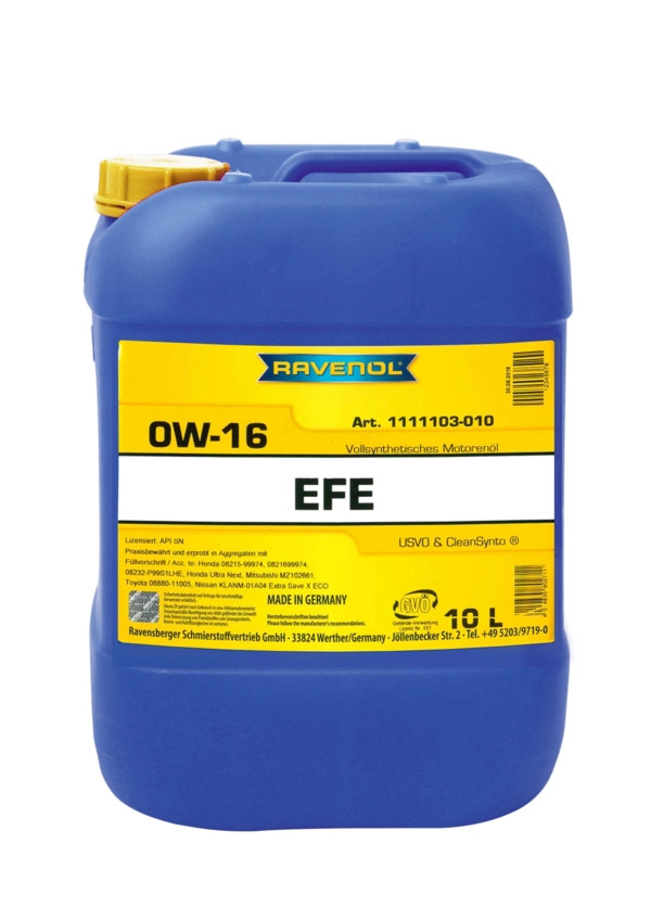 RAVENOL EFE Extra Fuel Economy SAE 0W-16 10 L