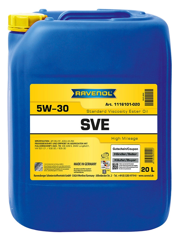 RAVENOL SVE Standard Viscosity Ester Oil SAE 5W-30 20 L