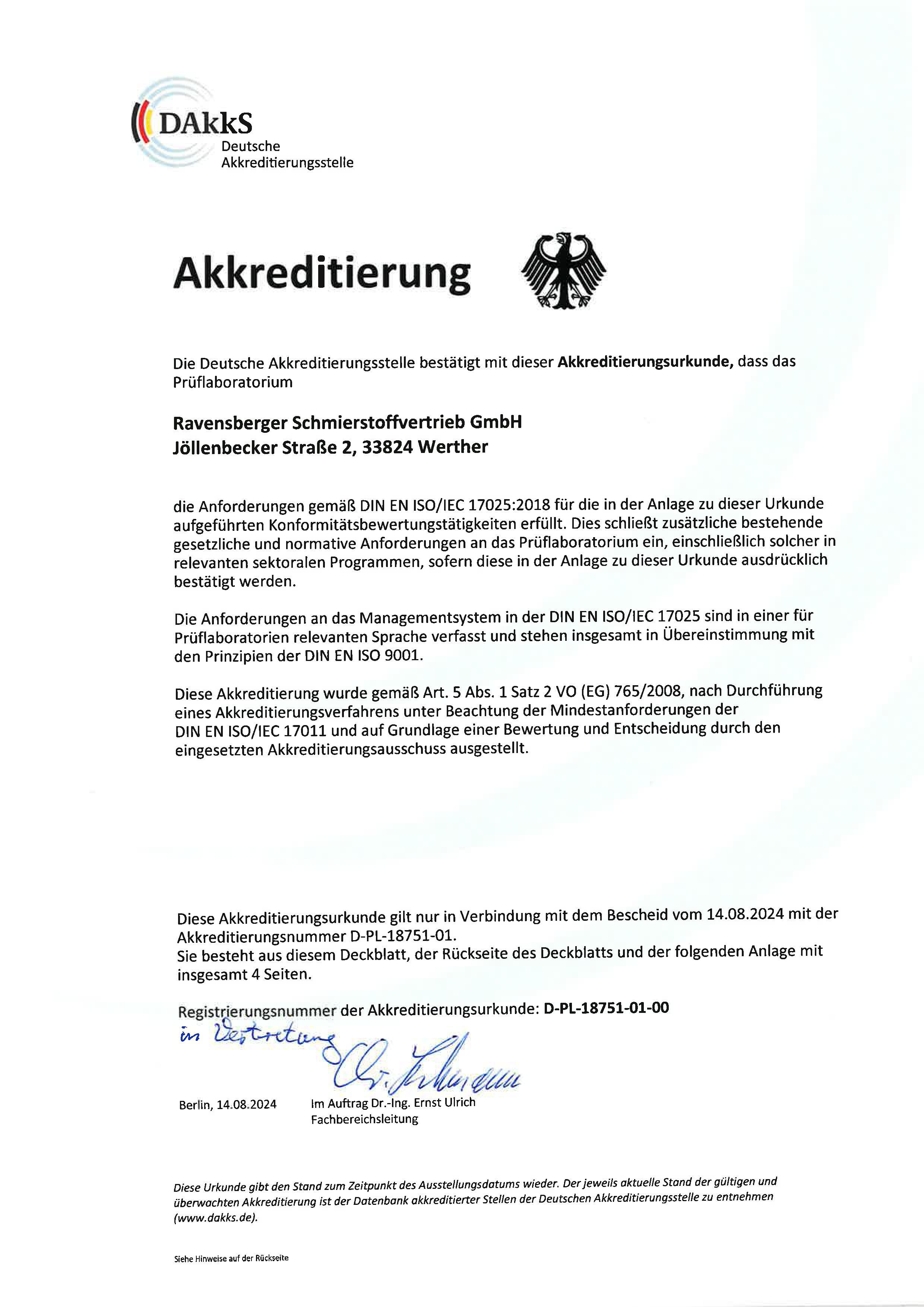 Akkreditierungsurkunde