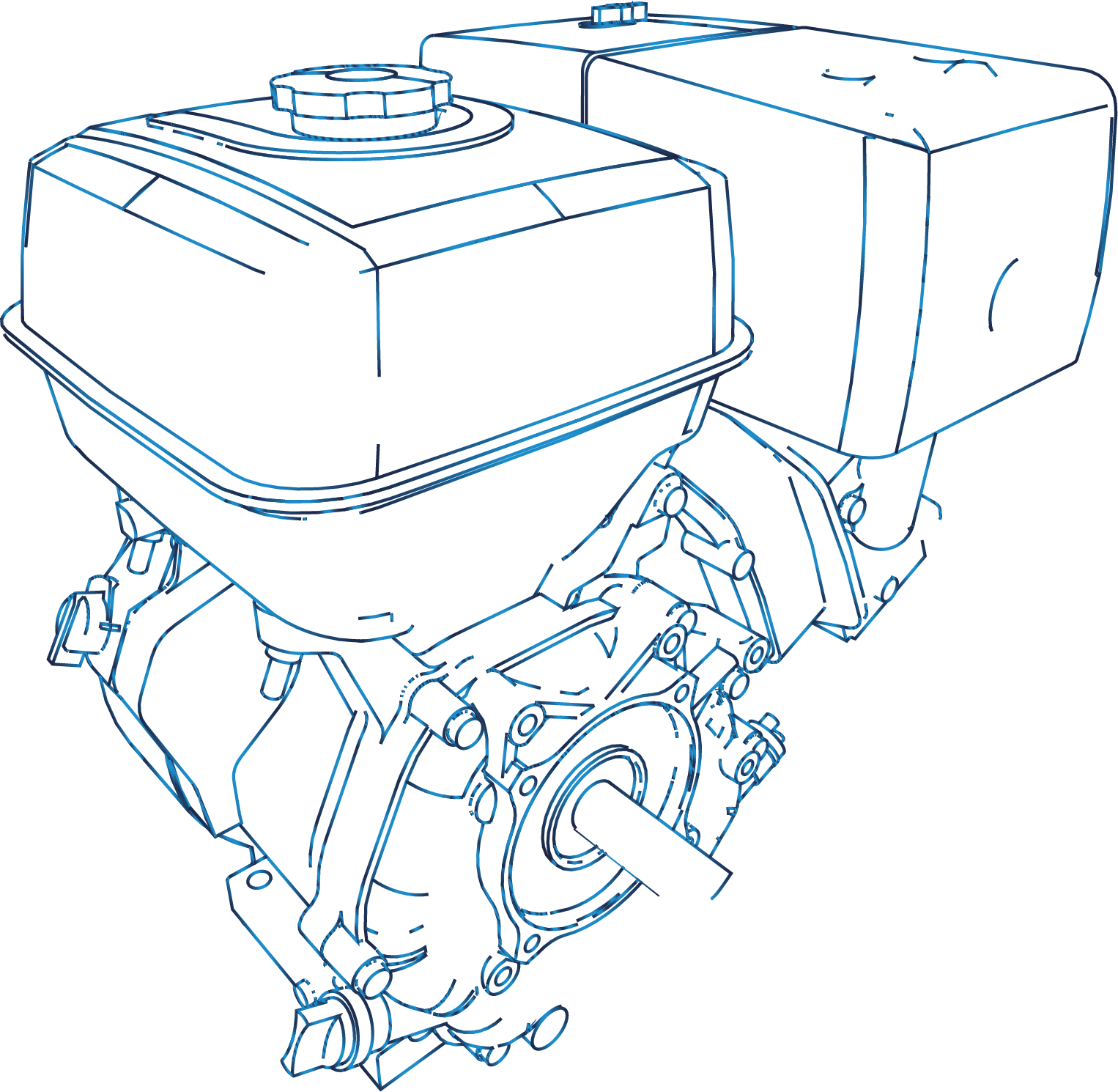 Zeichnung eines Auto Motors