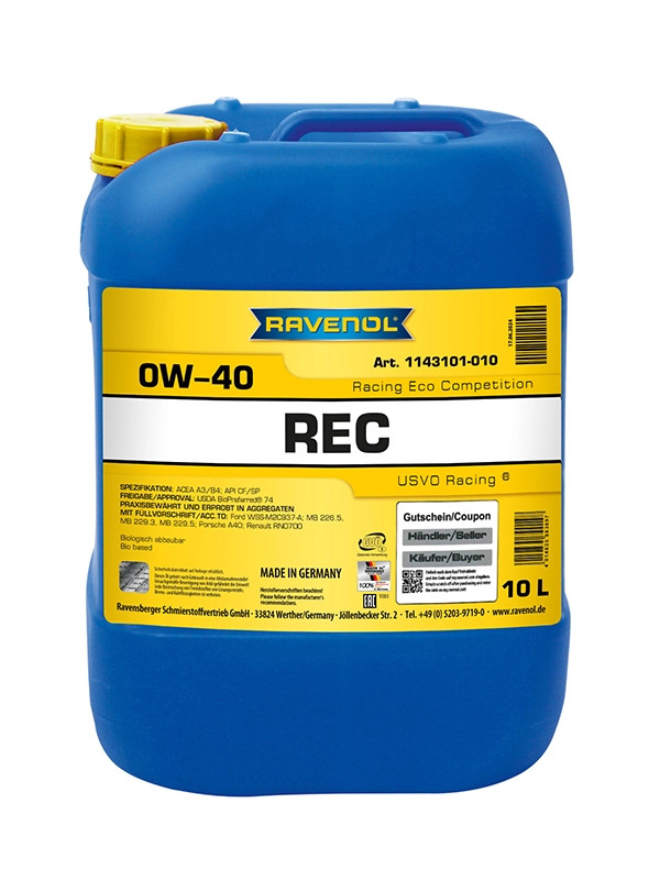RAVENOL Racing Eco Competition REC SAE 0W-40 10 L