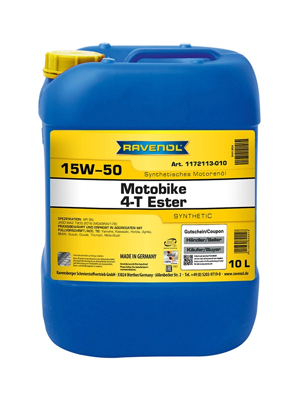 RAVENOL Motobike 4-T Ester SAE 15W-50 10 L