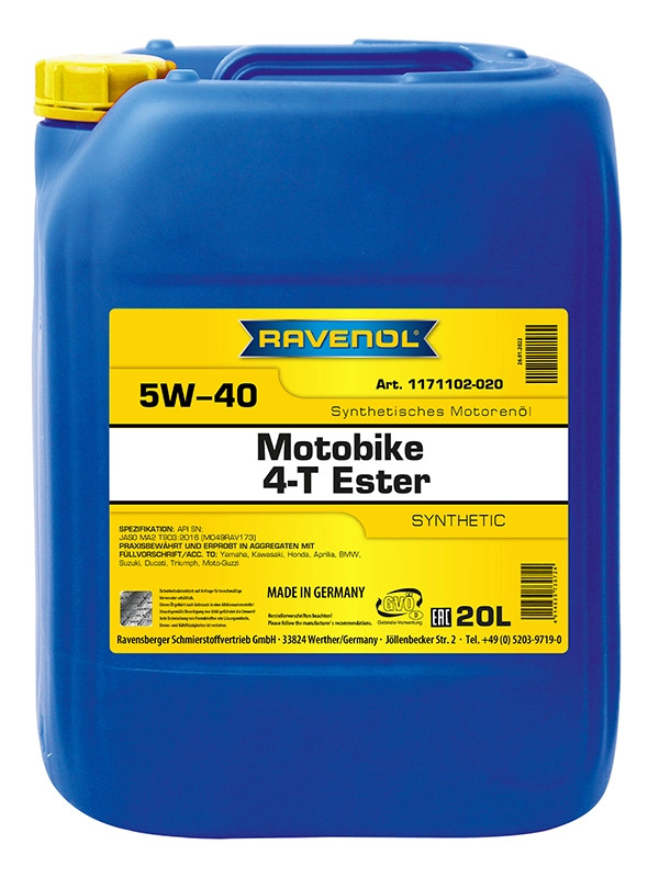 RAVENOL Motobike 4-T Ester SAE 5W-40 20 L