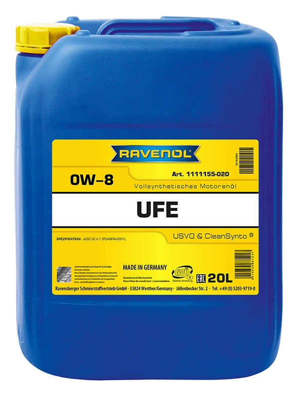RAVENOL UFE Ultra Fuel Economy SAE 0W-8 20 L