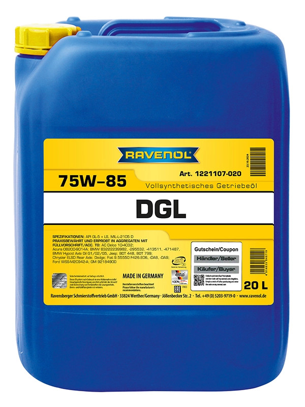 RAVENOL DGL SAE 75W-85 GL-5 LS 20 L
