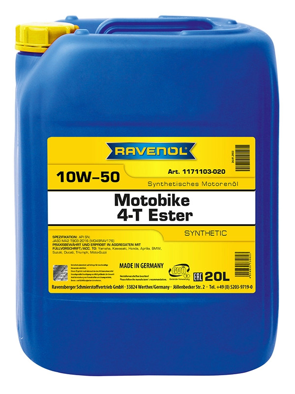 RAVENOL Motobike 4-T Ester SAE 10W-50 20 L