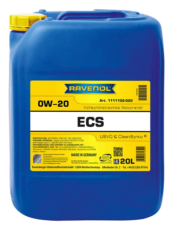 RAVENOL Eco Synth ECS SAE 0W-20 20 L