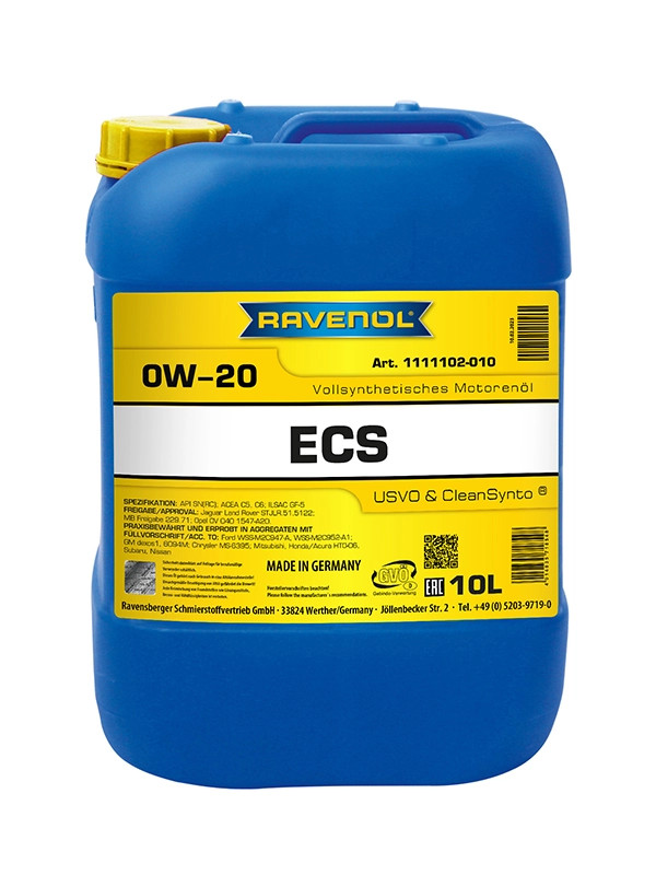 RAVENOL Eco Synth ECS SAE 0W-20 10 L