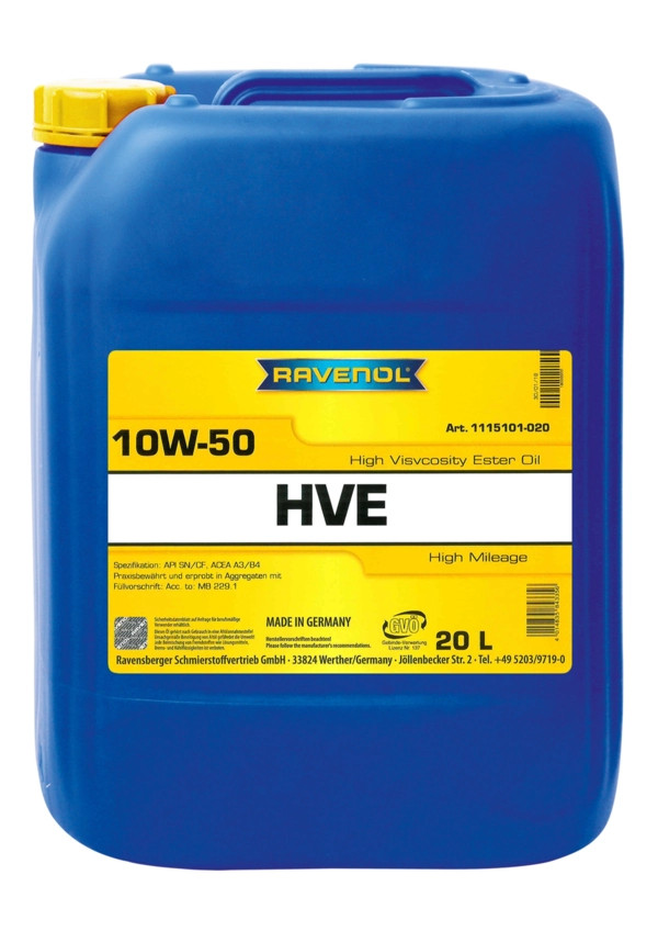 RAVENOL HVE High Viscosity Ester Oil SAE 10W-50 20 L