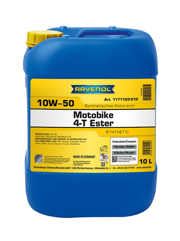RAVENOL Motobike 4-T Ester SAE 10W-50 10 L